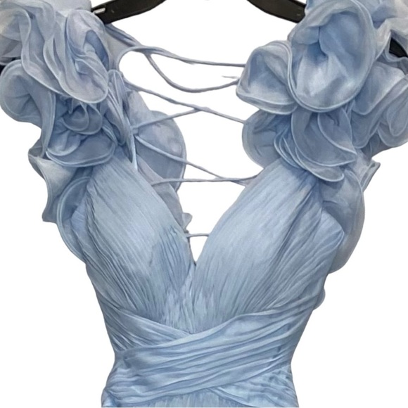 Mac Duggal Ruffle Tiered Cut-Out Chiffon Gown - Picture 3 of 16